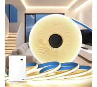 KSIBNW Ruban LED Pile Batterie, 1M Bande LED COB à Piles, Blanc Naturel 4000K 320LED/M Lumineuse 5V Adhésive Bandeau à Alimentation Batterie pour Cuisine Sous Meuble, Chambre, Placard Décoration