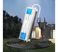 KSIBNW Transformateur 220V 12V 24W LED Driver Etanche IP67, Extérieur Transfo avec Prise 220V AC à 12V 2A Convertisseur Imperméable Ultra Fin Alimentation Tension Basse Constante Adaptateur