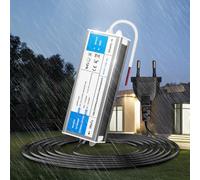 KSIBNW Transformateur 220V 24V 12W LED Driver Etanche IP67, Extérieur Transfo avec Prise 220V AC à 24V 0,5A Convertisseur Imperméable Ultra Fin Alimentation Tension Basse Constante Adaptateur