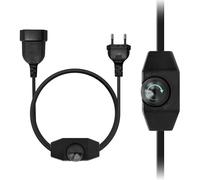 KSIBNW Variateur LED Interrupteur, Variateur d'intensité avec Câble de 2M Dimmable LED 220V-240V Variateur Réglable en Continu Prise Euro Variateur de Cordon Silencieux pour Lampes Ampoules LED, Noir