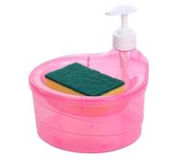 KSIEE Distributeur de savon - Distributeur de savon à vaisselle de qualité supérieure pour cuisine - Porte-éponge, distributeur de savon liquide à vaisselle avec porte-éponge (B)