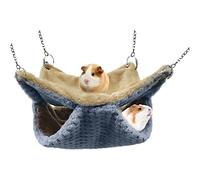 KSIEE Hamac à suspendre en polaire chaude pour petit animal domestique, furet, cochon d'Inde, hamster, rat, souris, chinchilla volante et écureuil (bleu)