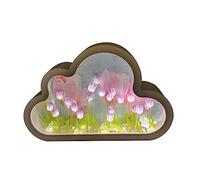 KSIEE Veilleuse tulipe faite à la main pour décoration de meubles, fleur artificielle, lampe de table pour chambre à coucher, lampe de table pour enfants, filles, couples, amis, cadeau, atmosphère