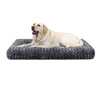 KSIIA Panier pour Chien Grande Taille, 90x60cm, Coussin Chien Lavable, Velours Rose Moelleuse avec Fond Antidérapant, Tapis Matelas Lit Anti-Stress, Gris Ombre