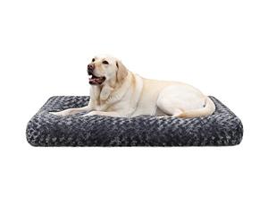KSIIA Panier pour Chien XL, 105x70cm, Coussin Chien Grande Taille Lavable en Machine, Velours Rose avec Fond Antidérapant, Tapis Matelas Lit Anti-Stress, Gris Ombre