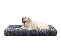 KSIIA Panier XXL pour Chien, 122x74cm, Coussin Lavable en Machine, Velours Rose avec Fond Antidérapant, Tapis Matelas Lit Anti-Stress, Gris Ombre
