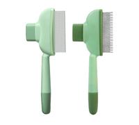 Ksikdeg 2PCS Double Row Pet Comb Self-Cleaning Stainless Steel Brush for Dogs & Removal Tool Dog Comb