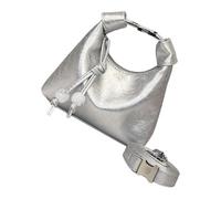 Ksikdeg 3. Sacs à main chinois vintage pour femme avec fermeture éclair en cuir tendance et pochette de soirée, Argenté., One Size