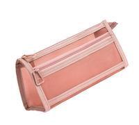 Ksikdeg À Stylos Esthétique Étui À Mailles Double Couche Capacité Fournitures Scolaires Et De Bureau Transparentes Pochette en Maille Double Couche Transparente pour Étudiant