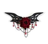 Ksikdeg Bandeau à plumes chauve-souris - Collier de tête de chauve-souris - Chaîne de tête d'Halloween - Décoration pour femme