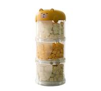 Ksikdeg Boîte De Rangement Friandises pour Animaux Compagnie À Plusieurs Niveaux Visibles avec Couvercle en Forme Dessin Animé pour Aliments Secs Et Accessoires d'alimentation Récipient Transparent