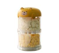 Ksikdeg Boîte De Rangement Friandises pour Animaux Compagnie À Plusieurs Niveaux Visibles avec Couvercle en Forme Dessin Animé pour Aliments Secs Et Accessoires d'alimentation Récipient Transparent