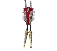Ksikdeg Bolotie Western Chaîne en cuir synthétique tressé Motif guitare, Length 100cm, Métal