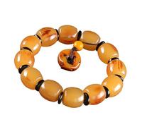 Ksikdeg Bracelet élastique en perles naturelles bouddhistes pour la méditation et la paix fait à la main