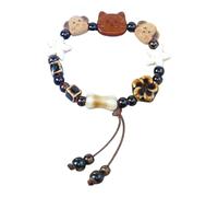 Ksikdeg Bracelet en céramique tissé à la main en forme de chien - Bijoux de poignet tendance pour styles de dessin animé, Céramique