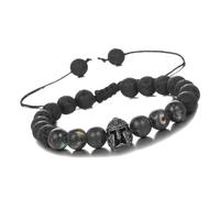 Ksikdeg Bracelet réglable en pierre naturelle tissée pour casque et perles - Bracelet médiéval réglable - Bijoux cadeau, Zircone