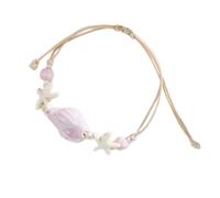 Ksikdeg Bracelet tressé en céramique sur le thème de la mer, étoile de mer, conque, bijou léger pour femme, fête, usage quotidien, Céramique, résines, cordes tressées