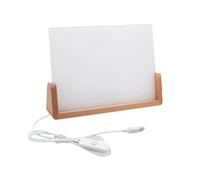 Ksikdeg Cadre photo en acrylique par sublimation avec lumière LED et support en bois pour presse à chaud