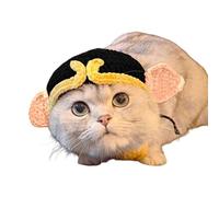 Ksikdeg Chapeau d'anniversaire unique au crochet élégant tricoté pour chien de petite et grande taille Accessoire de costume de chat