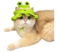 Ksikdeg Chapeau De Fleur pour Animaux Compagnie Chiot Chien Costume d'anniversaire Crochet À La Mode Vêtements Animaux Compagnie Tenue Noël Tricotée Chats