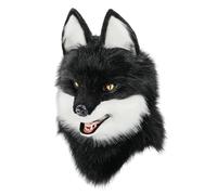 Ksikdeg Chapeau de loup réaliste en peluche pour Halloween et fête, école, jeu, spectacles