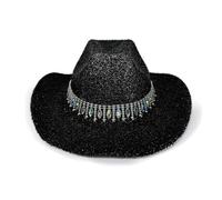Ksikdeg Chapeaux de cowgirl étincelants en cristal lourd pour enterrement de vie de jeune fille, chapeaux de cowgirl pour acteur, actrice, strass