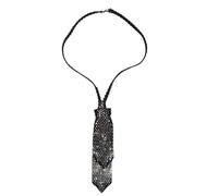 Ksikdeg Collier Cravate Strass Superposé - Attrayant Cristal Choker Gothique Mode Carnavals & Uniformes Formels Cravate Polyester Luxe, Noir , taille unique