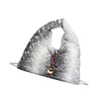 Ksikdeg De Soirée En Fausse Fourrure Pour Avec Sangle En Chaîne Grand Compartiment Principal Élégant Adapté Femmes Et Filles Capacité Travail Flou