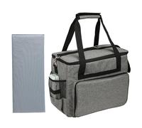 Ksikdeg Étui de transport pour machine à coudre avec plusieurs poches de rangement, sac de transport pour machine à coudre avec épaule amovible, gris, 47cm x 37cm x 5cm