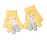 Ksikdeg Gants d'hiver confortables en polaire pour enfants, légers et faciles pour jouer en plein air, gants portables en peluche pour les voyages, jaune, taille unique