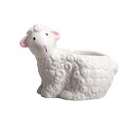 Ksikdeg Green Sheep Plan Pot à plantes artisanal en céramique Excellent pour salon, porche, bureau, décoration adorable en céramique