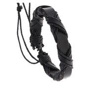 Ksikdeg Handcraft Twining Designs Bracelet en cuir synthétique robuste pour homme et femme Cadeau spécial décontracté Noir Marron, cortex