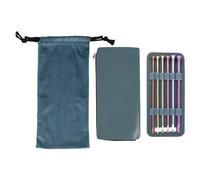 Ksikdeg Lot de 6 crochets tunisiens professionnels en aluminium afghan pour couverture, pull, écharpe, sac de 5 à 10 mm, accessoires de tricot faits à la main en aluminium