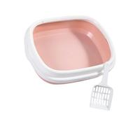 Ksikdeg Low Trackings Litière Semi-fermée avec Toilettes pour Chats Spacieuses Et Détachables pour Voyage en Voiture Litières Ovales Hygiéniques avec Pelles Incluses