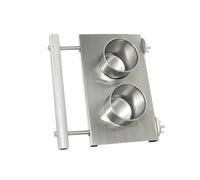 Ksikdeg Mangeoires en acier inoxydable pour perroquet avec perchoir à double tasse pour cage à oiseaux, lapins, furets, mangeoires en acier inoxydable