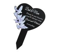 Ksikdeg Plaques commémoratives résistantes aux intempéries pour le jardin en acrylique en forme de cœur - Cadeau de condoléances - Cadeau de condoléances - Cadeau commémoratif pour la perte de papa et