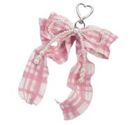 Ksikdeg Porte-clés Esthétiques Joli Pendentif De Perles Nœuds De Ruban Breloques Pour Femmes À Main Décorations Perles Nœuds Charmes