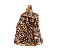 Ksikdeg Porte-clés fait à la main en métal antique en forme de chouette avec cloches porte-bonheur pour décoration d'intérieur, sacs, carillons, sculpture de hibou miniature
