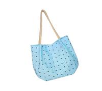 Ksikdeg Sac contemporain en toile imprimée florale avec sangle tressée, grande capacité, sacs d'épicerie réutilisables pour femmes, sac à bandoulière en toile, bleu, One Size