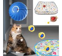 Ksikdeg Tapis De Jeu D'interaction 28 Pouces avec Balle Jouet pour Chats Activée par Le Mouvement Rechargeable Balle Teaser Automatique pour Chatons Fun Rechargeable Cats Balls