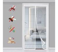 KSITH- Fly Magnétique Moustiquaire Porte Fermeture Automatique Magnétique Anti Moustiques Rideau Facile à Installer, pour Porte/Patio/Couloirs Empêche Bestioles- White-A|| 135x215cm(53x84inch)