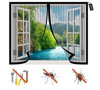 KSITH Moustiquaire FenêTre MagnéTique, Fermeture Automatique Insectes Fenêtre D'écran Magnétique, sans Perçage Facile À Installer, pour Fenêtre Portes-Black|| 47X60inch(120x155cm)