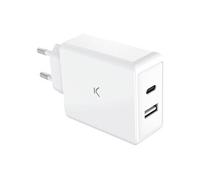 KSIX - Adaptateur secteur - GaN, compatible avec les ordinateurs portables et les téléphones - 65 Watt - 3 A - Power Delivery 3.0 + PPS, Ultra Fast