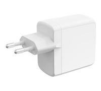 KSIX - Adaptateur secteur - GaN, matériaux durables - 65 Watt - Power Delivery 3.0 + PPS - 3 connecteurs de sortie (2 x USB-C, USB) - blanc Blanc G