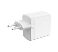 KSIX - Adaptateur secteur - GaN, matériaux durables - 65 Watt - Power Delivery 3.0 + PPS - 3 connecteurs de sortie (2 x USB-C, USB) - blanc