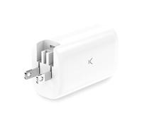 KSIX - Adaptateur secteur - GaN, multipoints, connecteurs US+EU+UK - 65 Watt - PD/PPS, Ultra Fast Charge - 3 connecteurs de sortie (2 x USB-C, USB) -