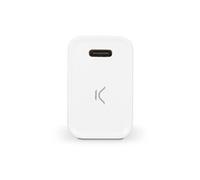 KSIX - Adaptateur secteur - technologie PPS - 20 Watt - 3 A - PD, Fast Charge (24 pin USB-C) - sur le câble : Lightning - blanc - avec Câble USB-C