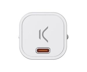 KSIX - Adaptateur secteur - Technologie PPS et GaN - 30 Watt - 3 A - PD, Ultra Fast Charge (24 pin USB-C) - blanc