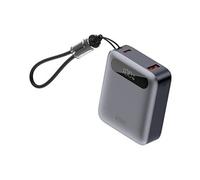 KSIX - Banque d'alimentation - charge simultanée, câble USB-C convertible + câble Loop, affichage à LED - 10000 mAh - 22.5 Watt - PD 3.0, QC 3.0 - 2