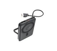 KSIX - Banque d'alimentation - Compatible avec MagSafe et Apple Watch, support intégré - 10000 mAh - 22.5 Watt - PD (USB-C) - noir, gris